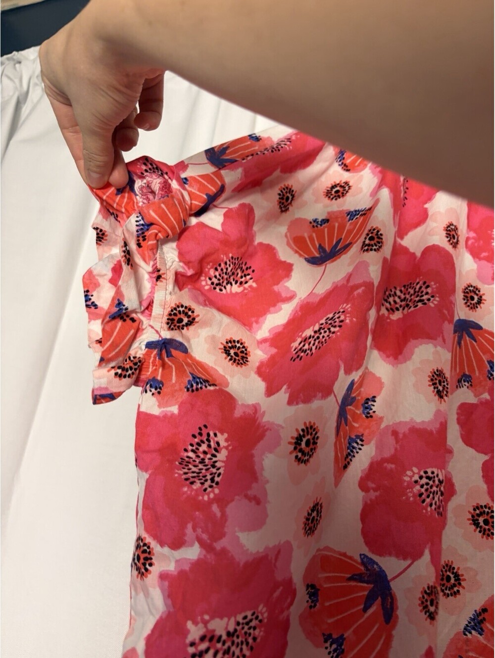 Anniewear Los Angelos Pink Floral Collared Cotton Tunic Billow Blouse Medium - Picture 6 of 8
